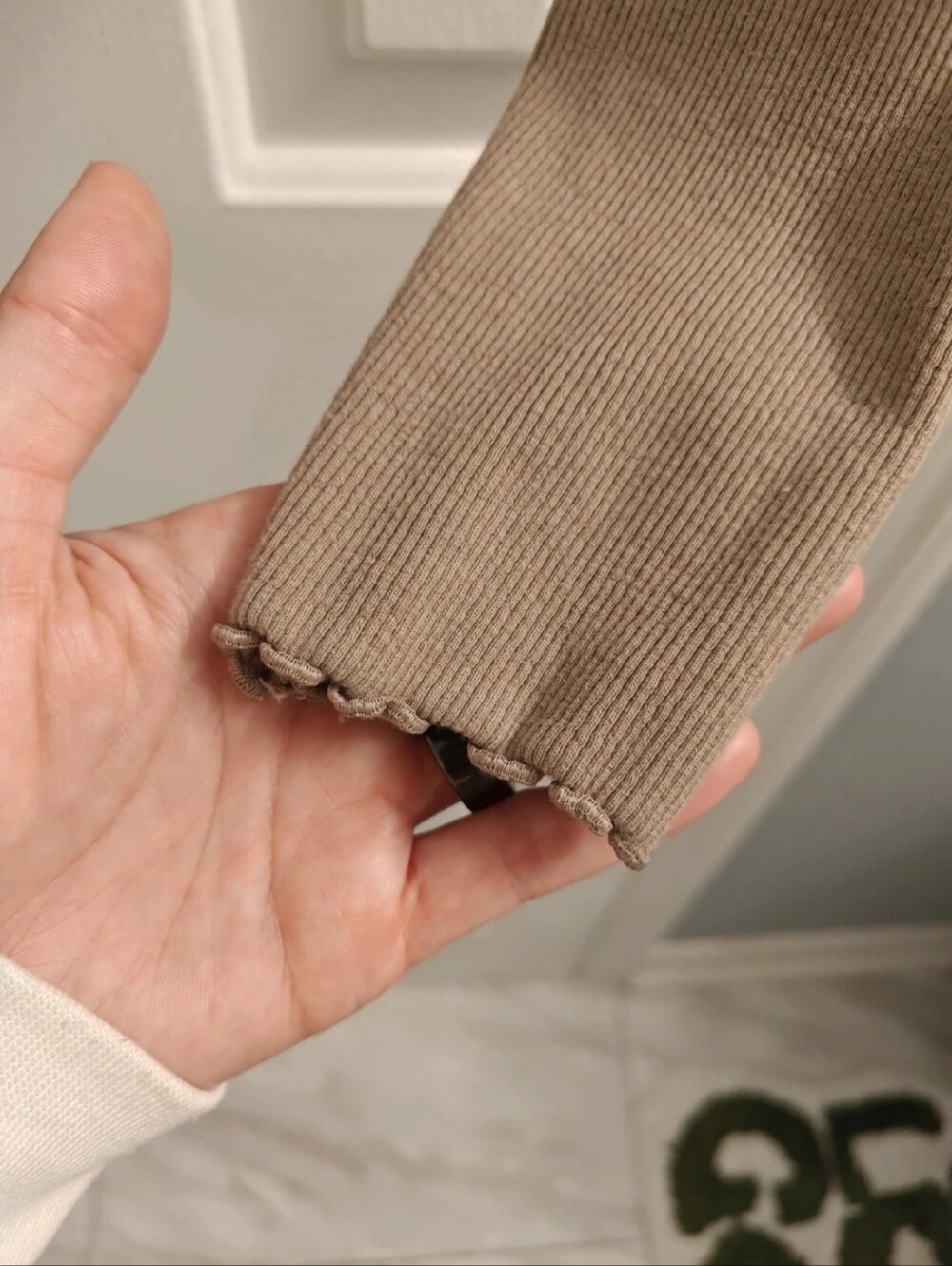 Brown Ribbed Cropped Cardigan - Picture 6 of 6